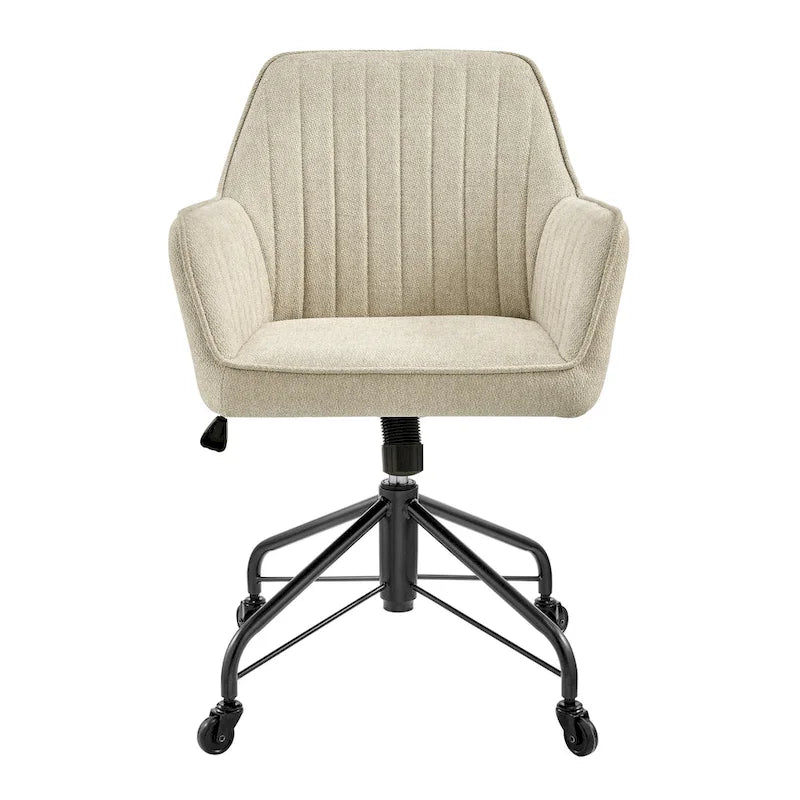 Sillón giratorio de oficina tapizado en tela