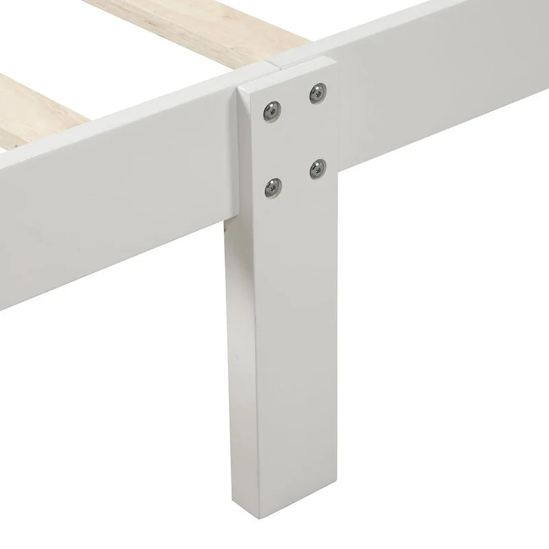 Cama de plataforma de madera con cabecero y piecero