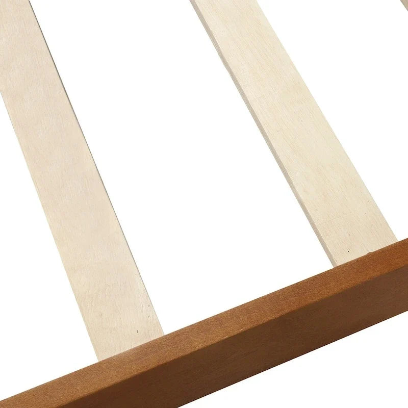 Cama de plataforma de madera con cabecero y piecero