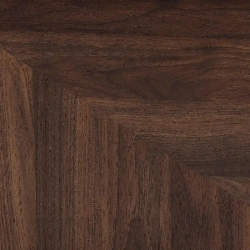Meuble TV moderne de style transitionnel mi-siècle, en bois finition noyer brun, à 2 portes