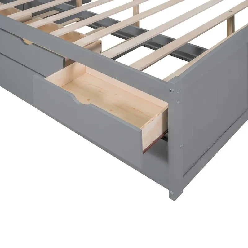 Full Size Wooden Captain Bed
