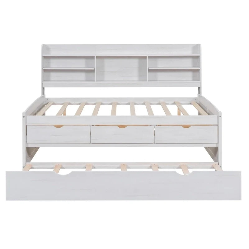 Full Size Wooden Captain Bed