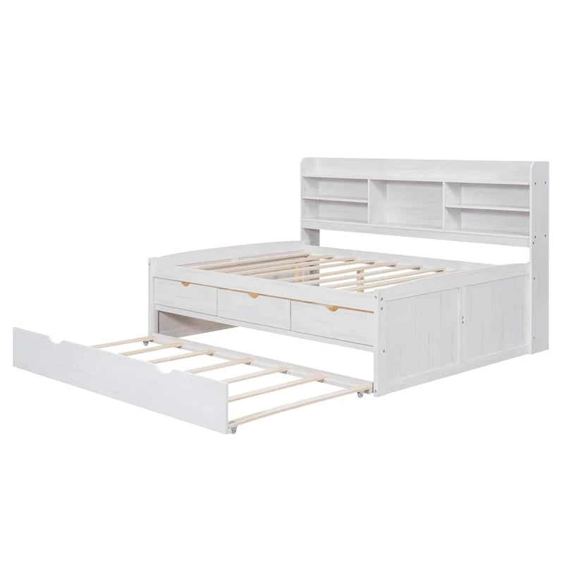 Full Size Wooden Captain Bed