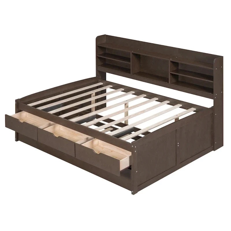 Full Size Wooden Captain Bed