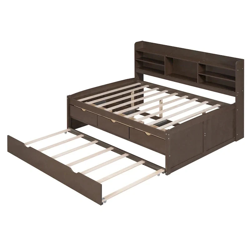 Full Size Wooden Captain Bed