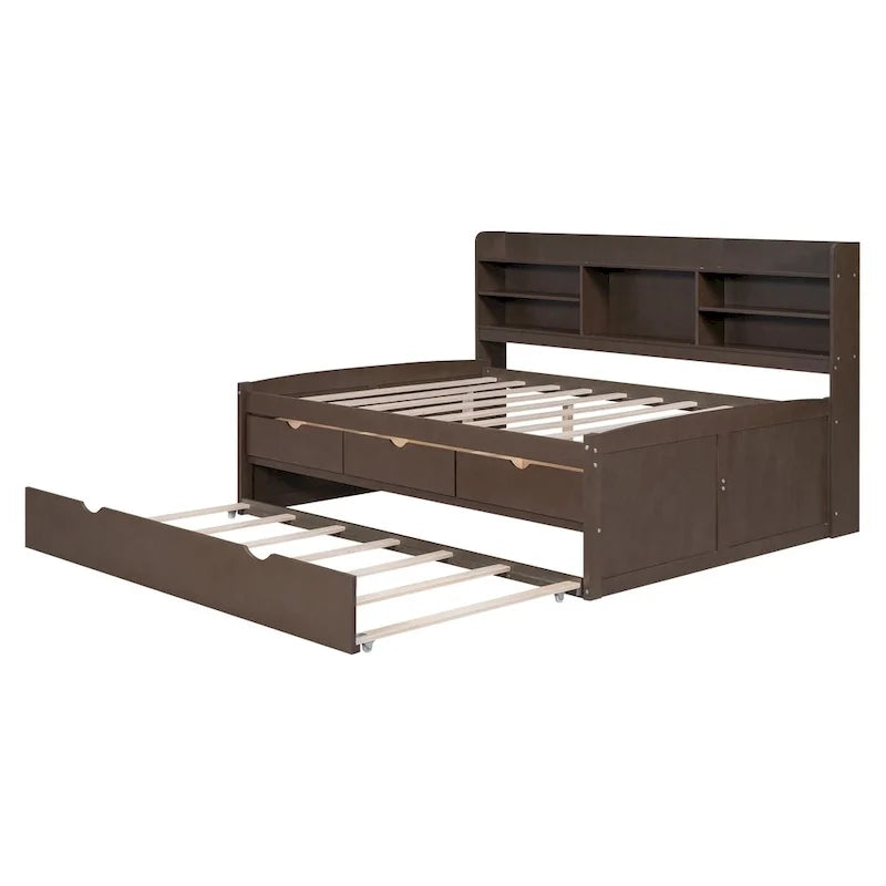 Full Size Wooden Captain Bed