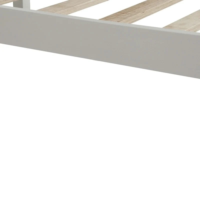 Cadre de lit plateforme avec tête de lit et support à lattes en bois