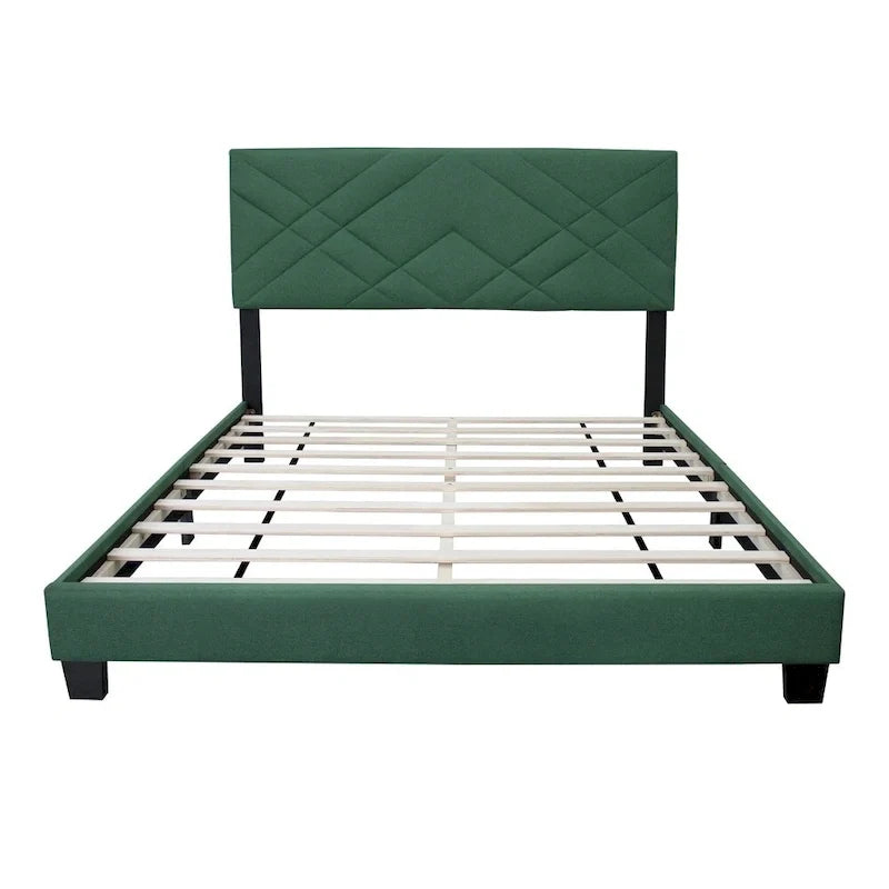 Estructura de cama tamaño queen con cabecero ajustable, no requiere somier
