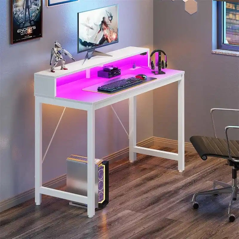 Bureau d’ordinateur de 39 pouces avec éclairage LED