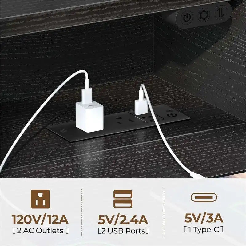 Bureau d’ordinateur de 39 pouces avec éclairage LED