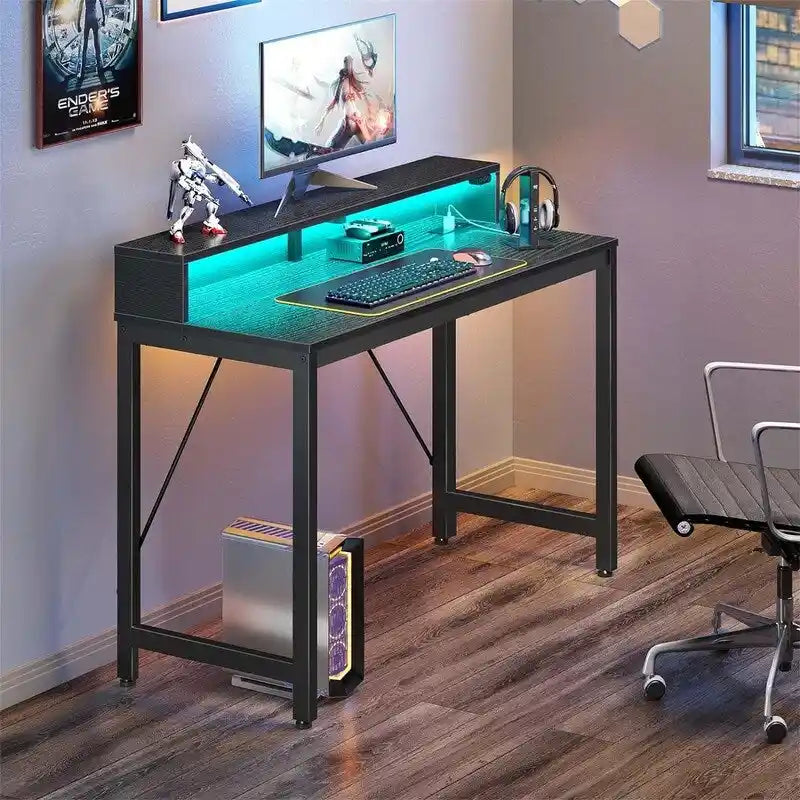 Bureau d’ordinateur de 39 pouces avec éclairage LED