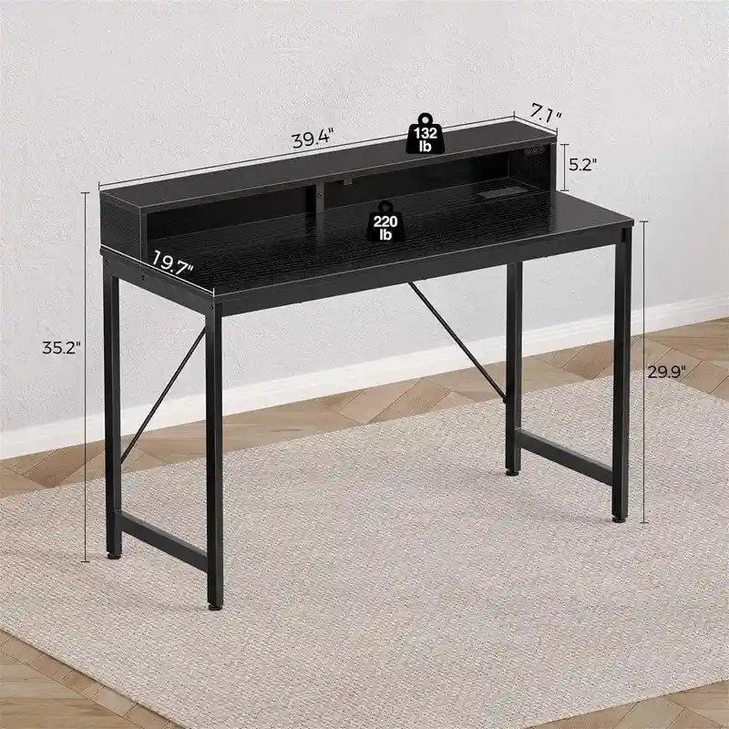 Bureau d’ordinateur de 39 pouces avec éclairage LED
