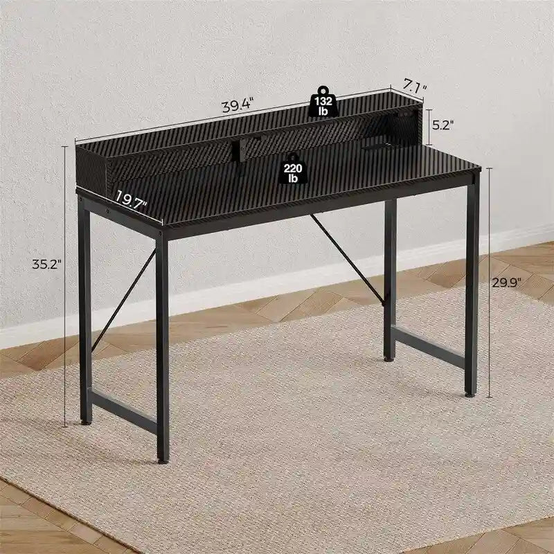 Bureau d’ordinateur de 39 pouces avec éclairage LED