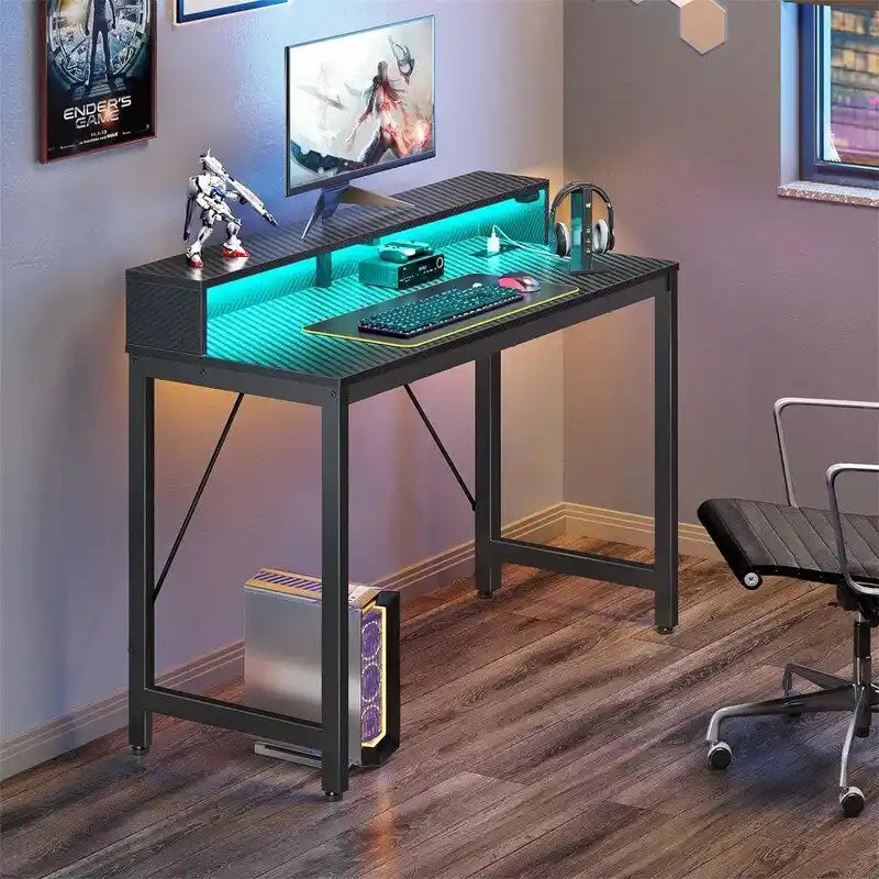 Bureau d’ordinateur de 39 pouces avec éclairage LED