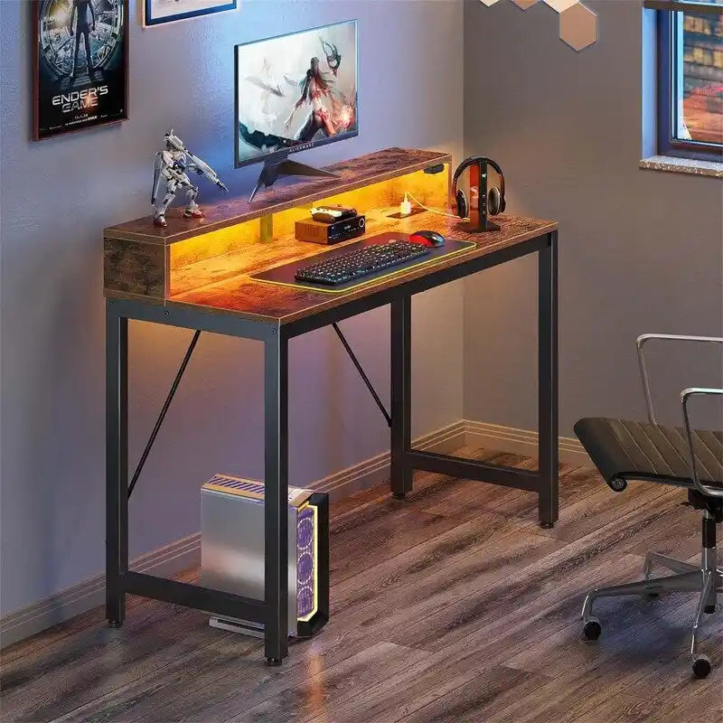 Bureau d’ordinateur de 39 pouces avec éclairage LED
