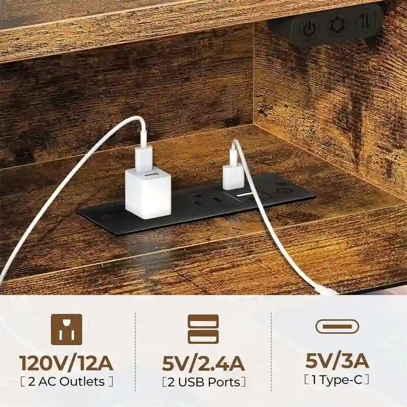 Bureau d’ordinateur de 39 pouces avec éclairage LED