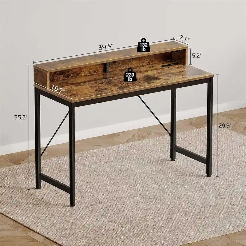 Bureau d’ordinateur de 39 pouces avec éclairage LED