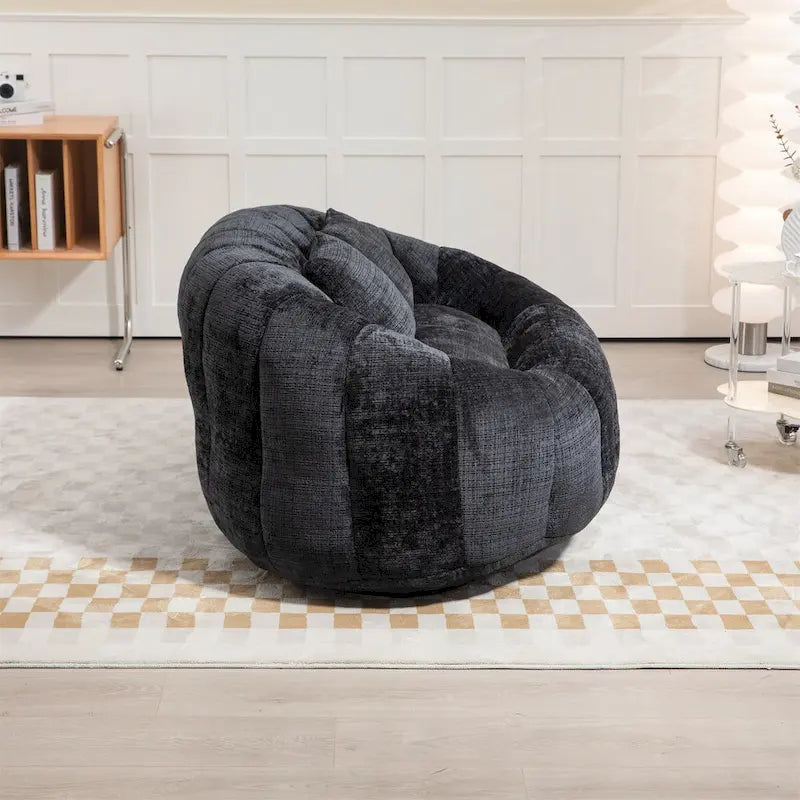 Sillón tipo puf de chenilla, sofá reclinable