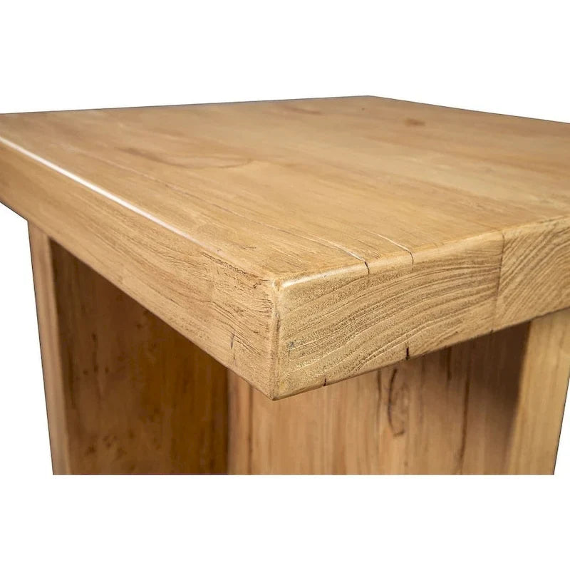 Mesa auxiliar de olmo recuperado, natural
