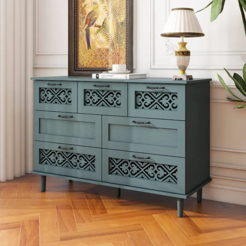 Commode à 7 tiroirs, mobilier américain, convient à la chambre, au salon et au bureau