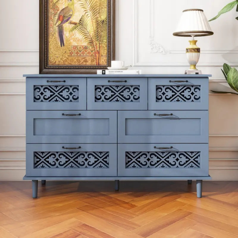 Commode à 7 tiroirs, mobilier américain, convient à la chambre, au salon et au bureau