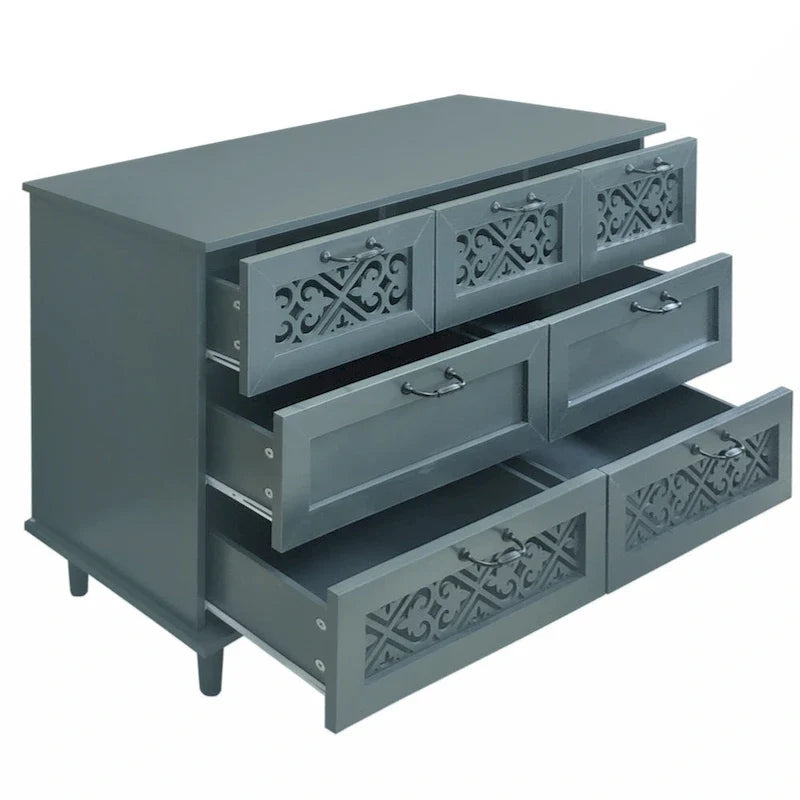 Commode à 7 tiroirs, mobilier américain, convient à la chambre, au salon et au bureau