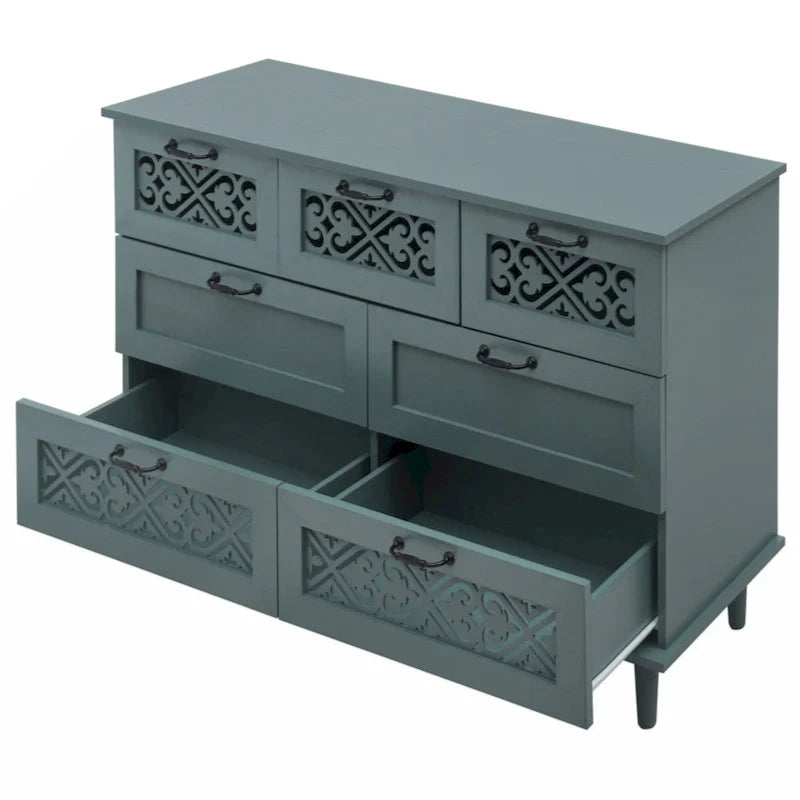 Commode à 7 tiroirs, mobilier américain, convient à la chambre, au salon et au bureau