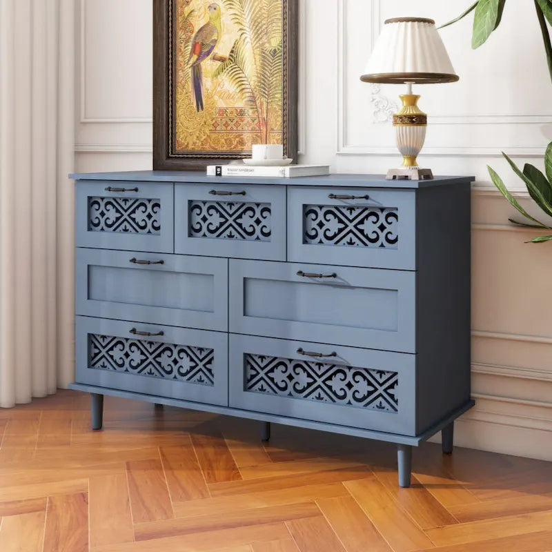 Commode à 7 tiroirs, mobilier américain, convient à la chambre, au salon et au bureau
