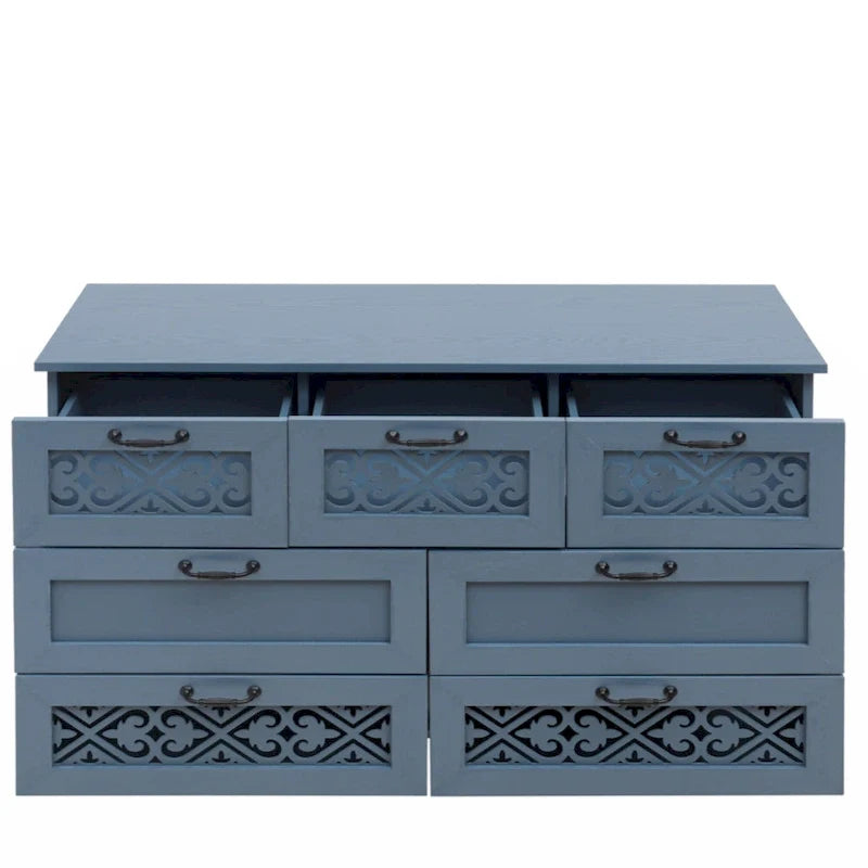 Commode à 7 tiroirs, mobilier américain, convient à la chambre, au salon et au bureau