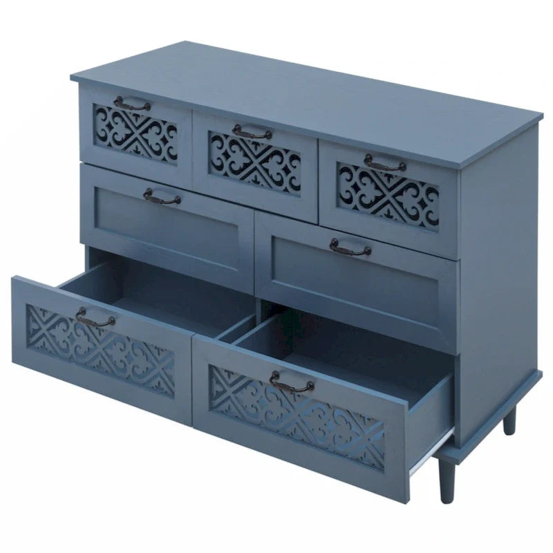 Commode à 7 tiroirs, mobilier américain, convient à la chambre, au salon et au bureau