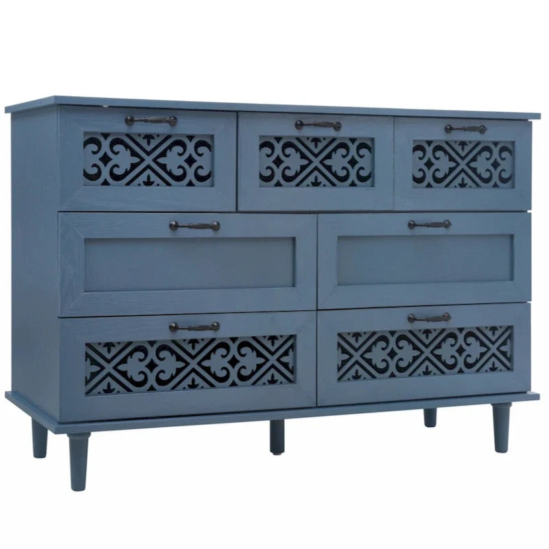 Commode à 7 tiroirs, mobilier américain, convient à la chambre, au salon et au bureau