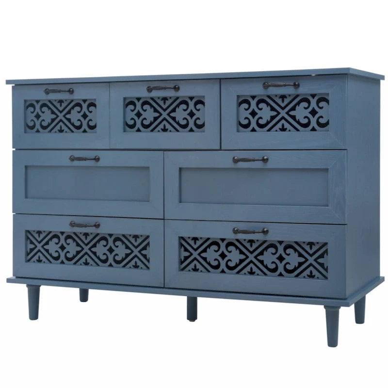 Commode à 7 tiroirs, mobilier américain, convient à la chambre, au salon et au bureau