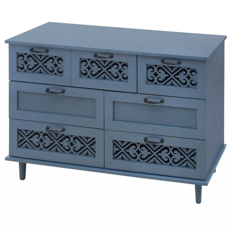 Commode à 7 tiroirs, mobilier américain, convient à la chambre, au salon et au bureau