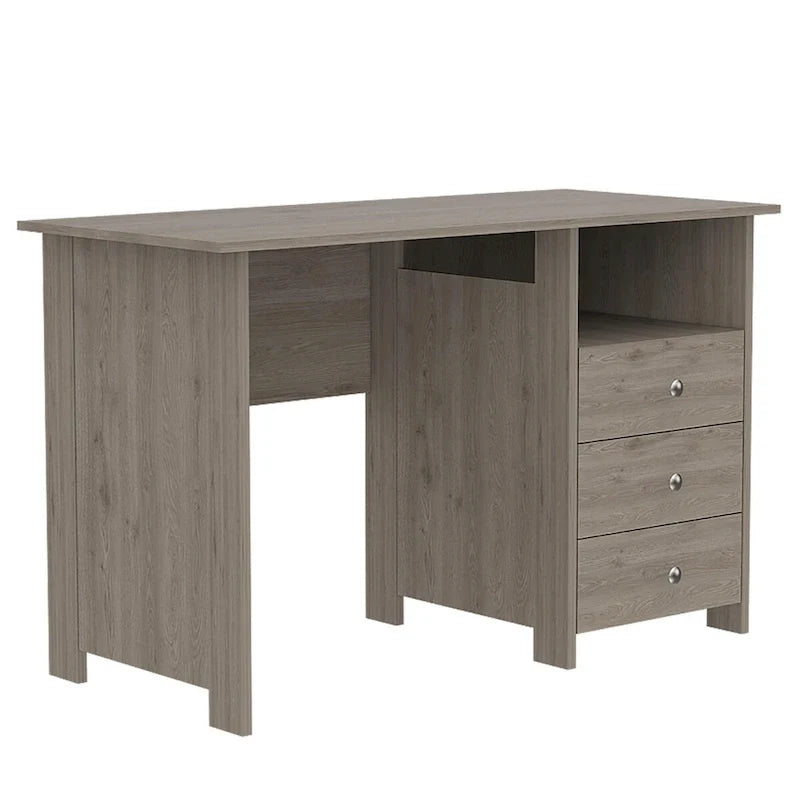 Escritorio para computadora, tres cajones, un estante, mesa para computadora para sala o dormitorio