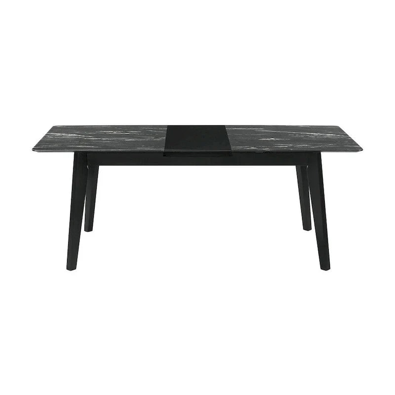 Table à manger noire avec rallonge intégrée