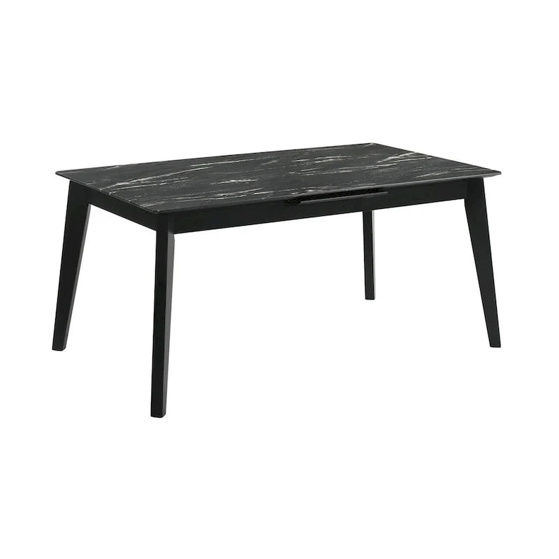Table à manger noire avec rallonge intégrée