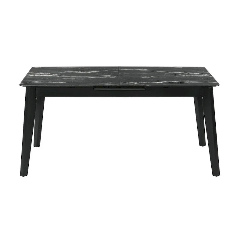 Table à manger noire avec rallonge intégrée