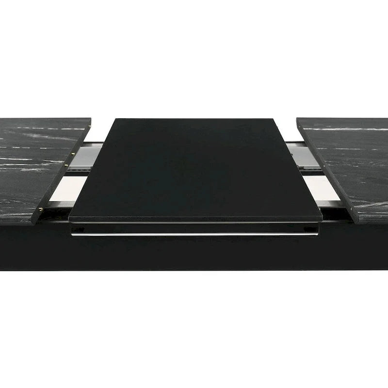 Table à manger noire avec rallonge intégrée