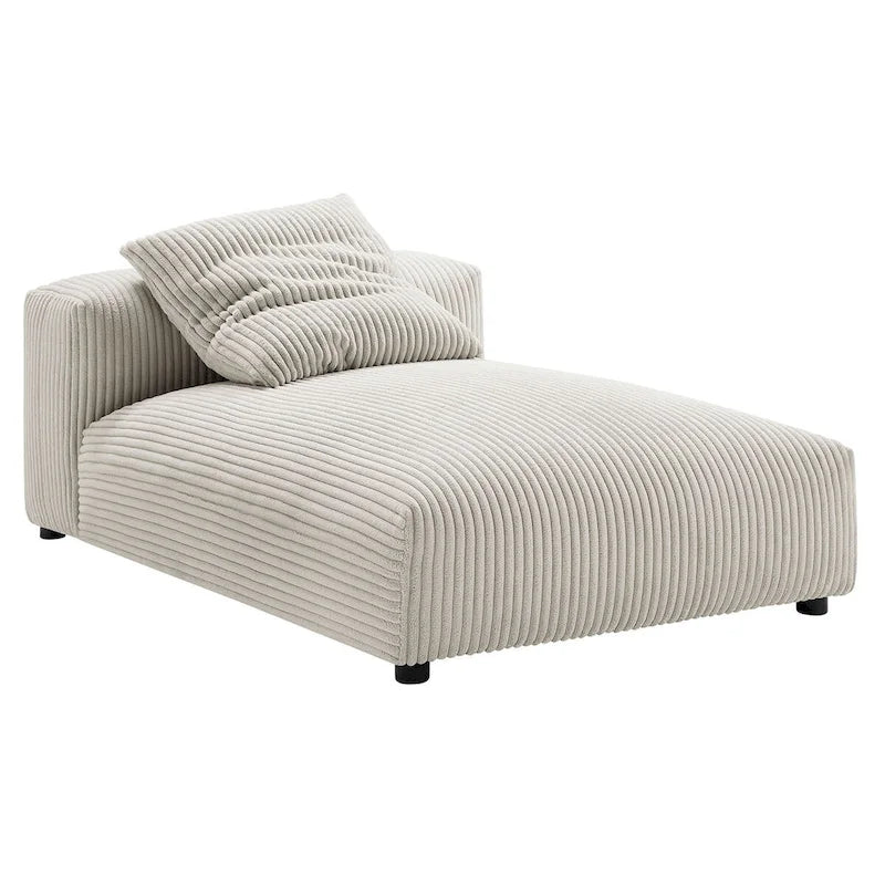 Chaise longue modular sin brazos tapizada en pana