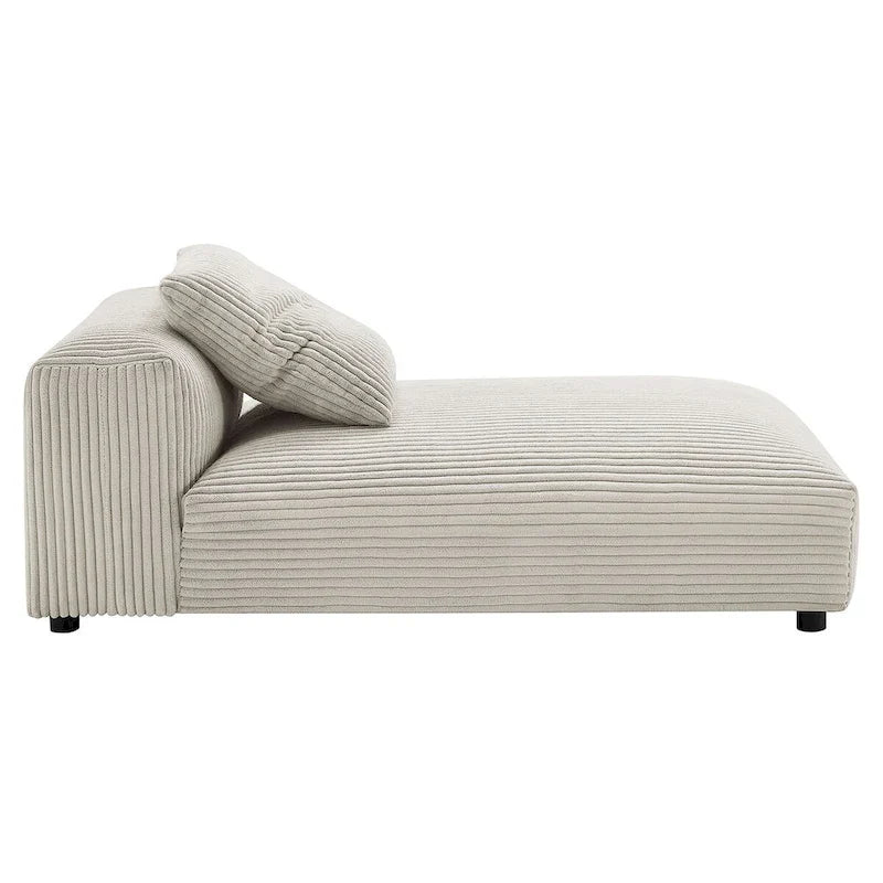 Chaise longue modular sin brazos tapizada en pana