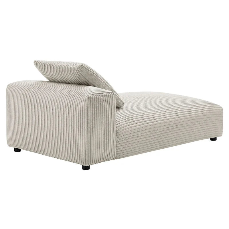 Chaise longue modular sin brazos tapizada en pana
