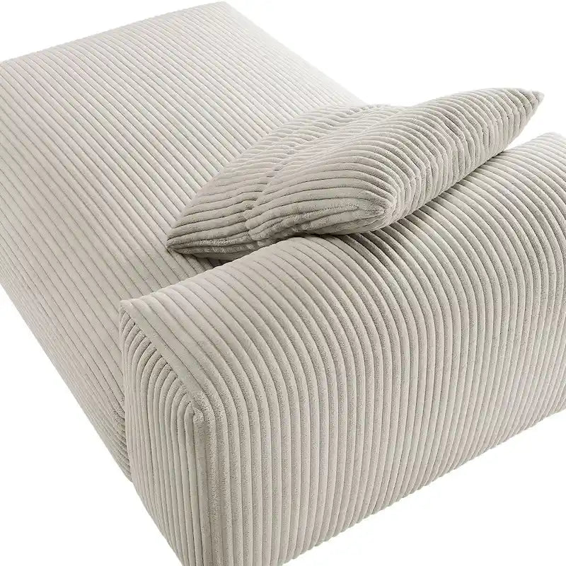 Chaise longue modular sin brazos tapizada en pana
