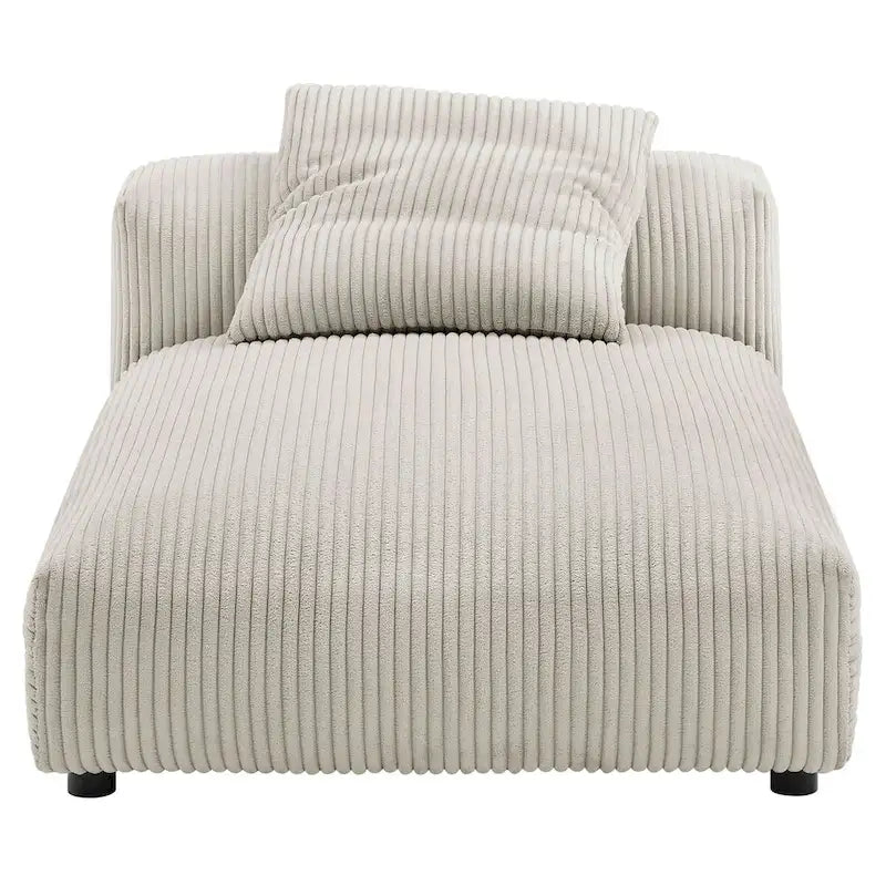 Chaise longue modular sin brazos tapizada en pana