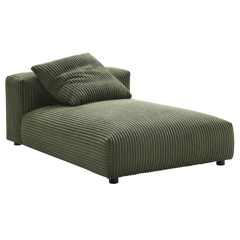 Chaise longue modular sin brazos tapizada en pana