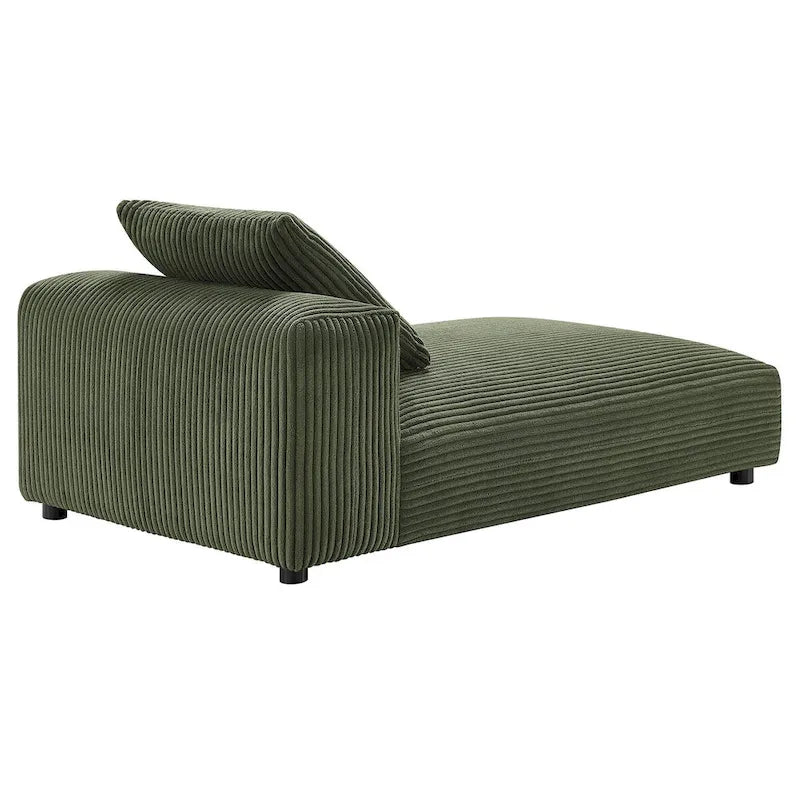Chaise longue modular sin brazos tapizada en pana