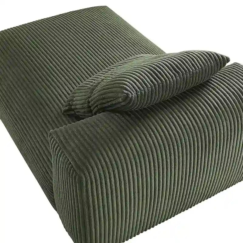 Chaise longue modular sin brazos tapizada en pana