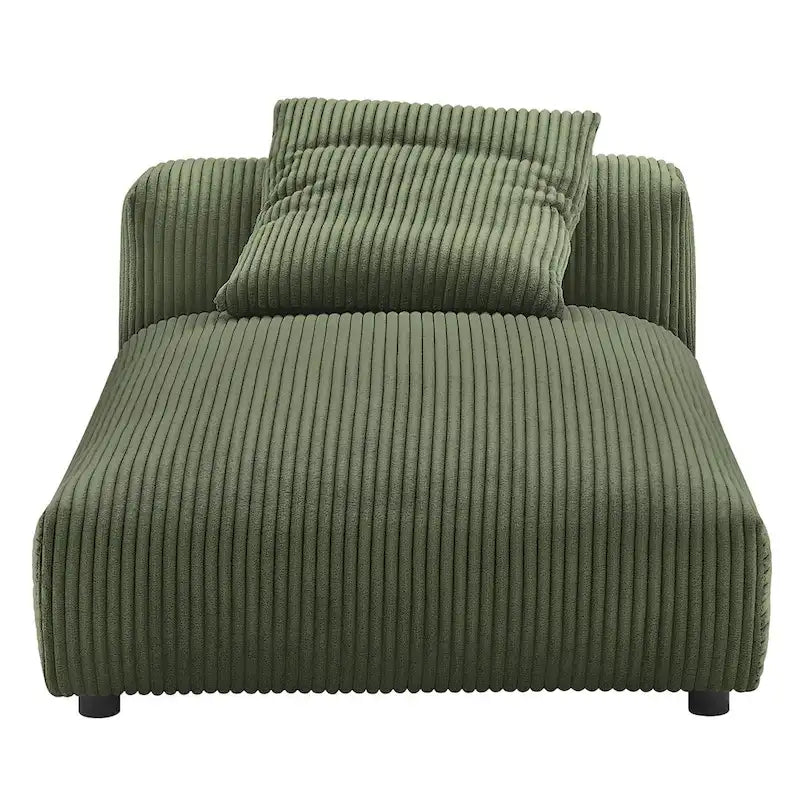 Chaise longue modular sin brazos tapizada en pana