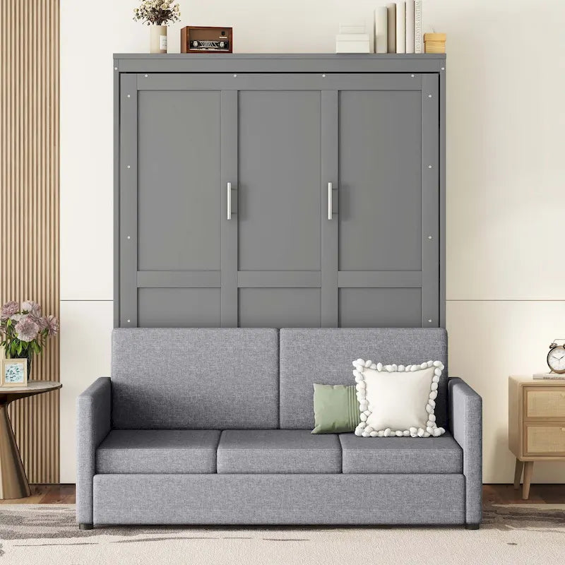 Lit escamotable mural grand lit avec coussin