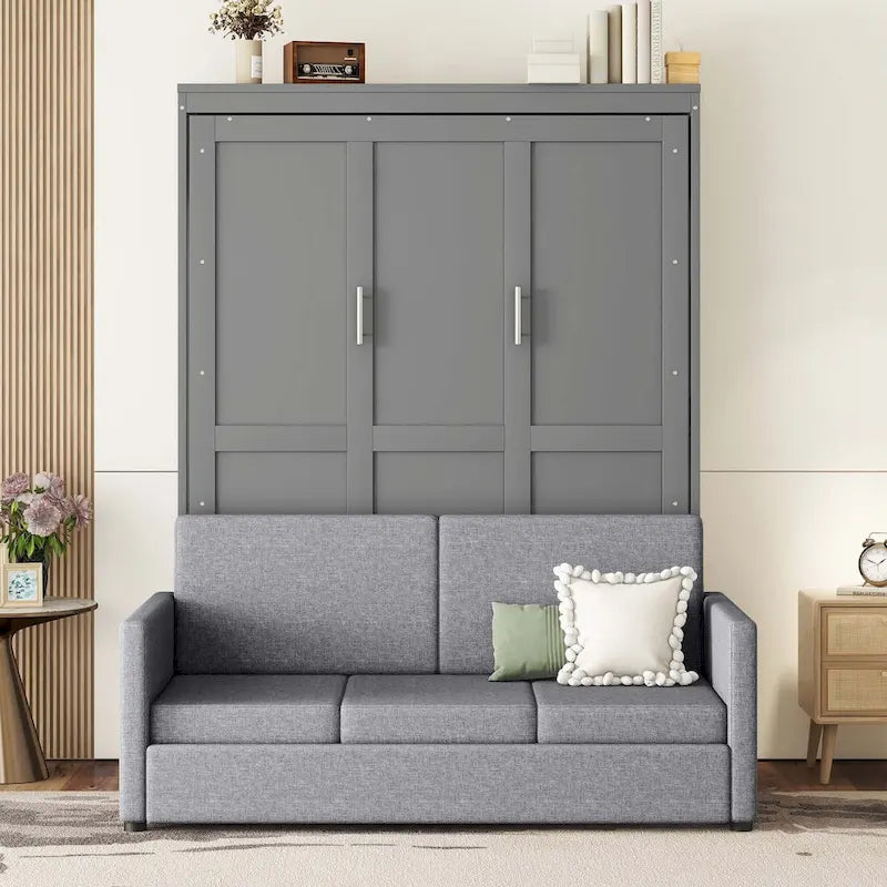 Lit escamotable mural grand lit avec coussin